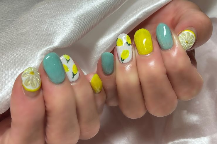 レモン　フルーツネイル