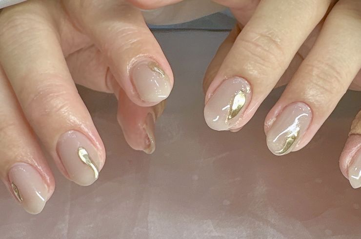 ぷっくりミラーデザイン　秋のナチュラルカラー